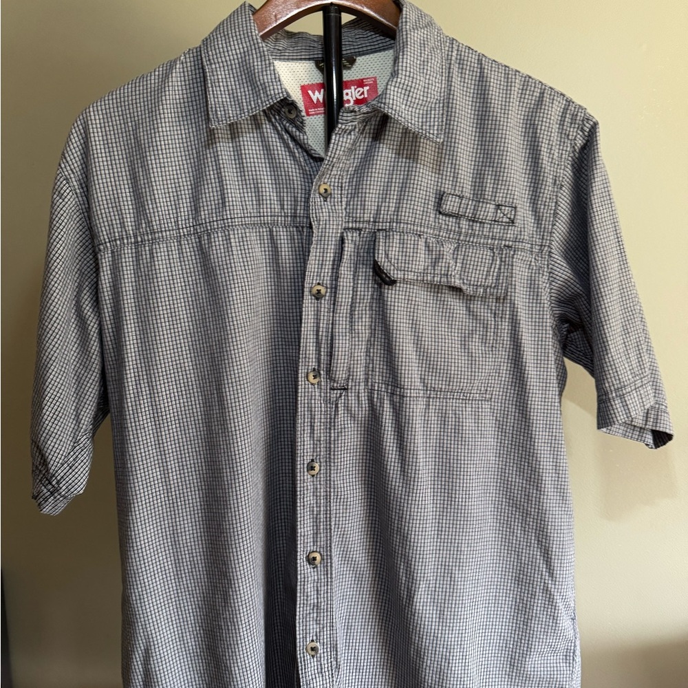 Men's Wrangler Fishing Shirt Short Sleeve Button
